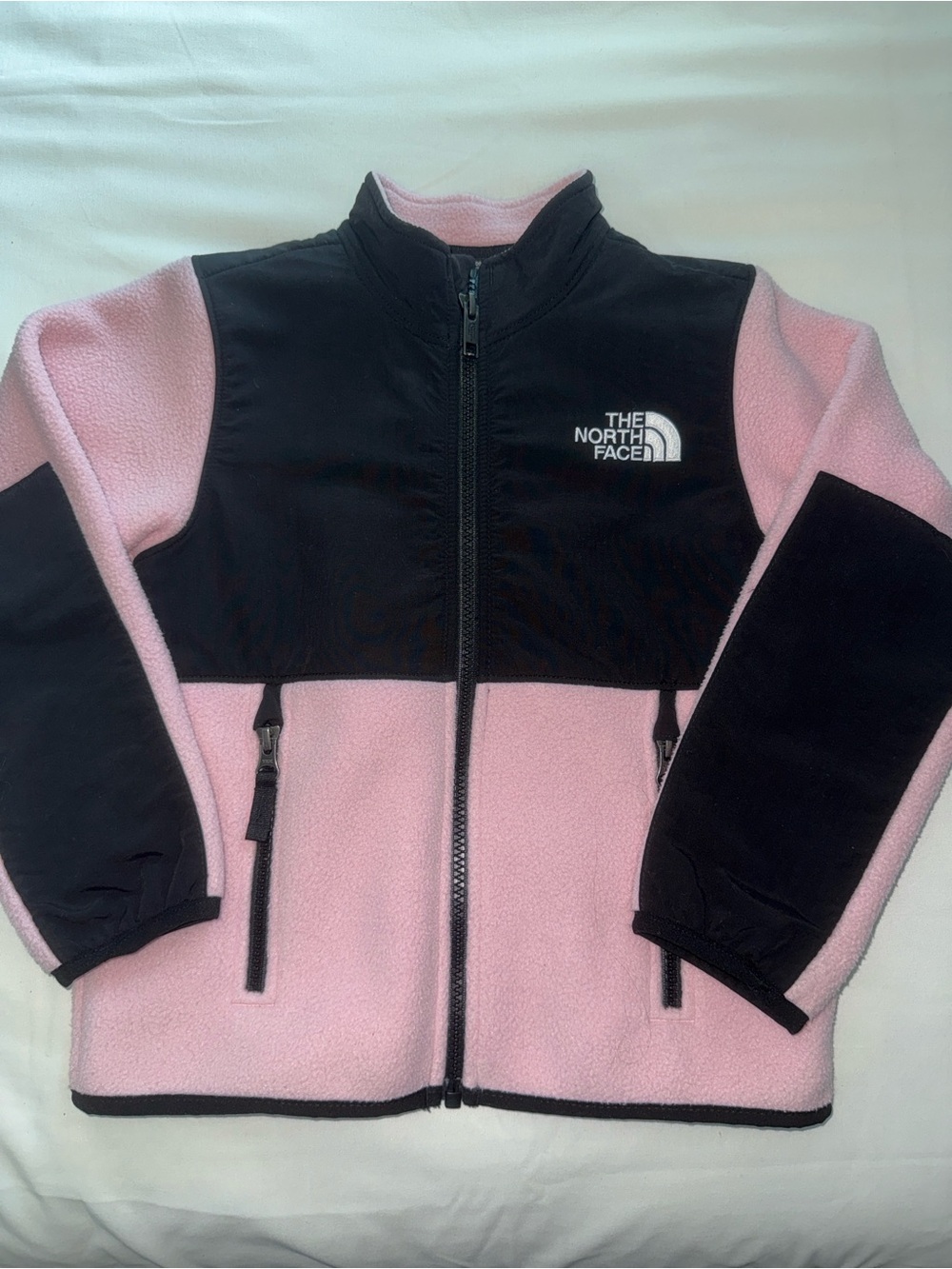 The North Face Pink and Black Colorblock Fleece Jacket